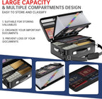 Tamfile Fireproof Document Box, Hard-Shell Case 5200°F Fireproof Water Safe File Box with Lock, 8-Layer Fireproof Safe File Organizer for Important Documents, Valuables, Laptop, Passports (Black)