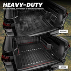 LASFIT Bed Mat for Hyundai Santa Cruz 2026 2025 2024 2023 2022 4.3FT (52.1inches), Custom Fit TPE All Weather Truck Bed Liner Pickup Trunk Bed Mat, Black
