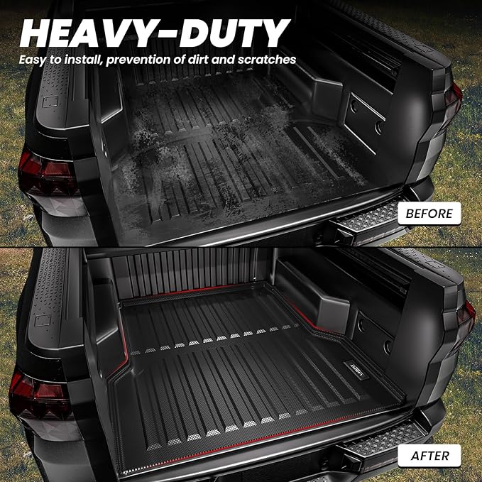LASFIT Bed Mat for Hyundai Santa Cruz 2026 2025 2024 2023 2022 4.3FT (52.1inches), Custom Fit TPE All Weather Truck Bed Liner Pickup Trunk Bed Mat, Black