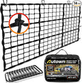 Cargo Net for Pickup Truck Bed - Stretchable 4' x 6' to 8' x 12' with 4" x 4" Mesh, Heavy Duty 10mm Cord Bungee Bed Netting with 12 Metal Carabiners - Ideal for ATV, SUV, UTV and Truck