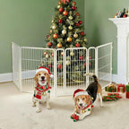 FXW Dog Gate Extra Wide Designed for Indoor Use, Adjustable Width Up to 111-inch Wide (32" H 4 Wire Panels for Small and Medium Dogs), White