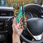 Car Registration and Insurance Holder,Leather Vehicle Glove Box Organizer Wallet for Document,Perfect for any Car,Truck,Motorcycle,Driver License,Trailer or Boat,Men & Women,Colorful Leopard Print