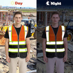 BeautyWill Custom Logo Safety Vest Class 2 High Visibility Reflective Vest for Men - Personalized Logo Team Vest