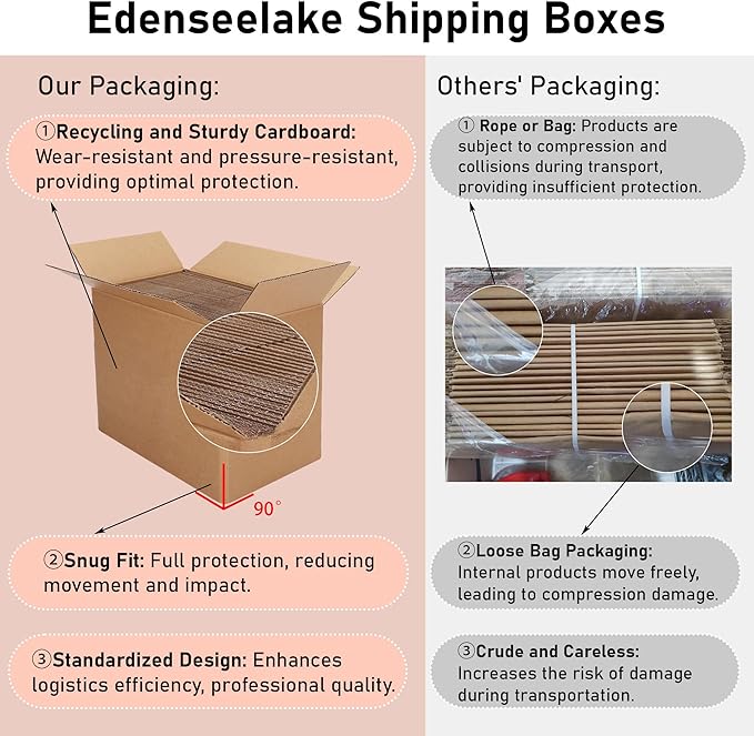 EdenseeLake 40 Pack 8x4x3 inches Shipping Boxes Small Cardboard Boxes for Packing, Moving, Mailing, Brown