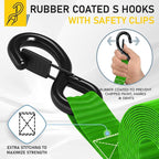 AUGO Heavy Duty Ratchet Straps & Soft Loops – Pack of 4 Extra Strong 1.5” by 10’ Ratchet Straps w/S-Hook Safety Latches & 4 Soft Loop Tie Downs – 4400Lb Break Strength for Motorcycles, ATVs, Etc.