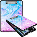 Side Opening Clipboard With 2 Storage & Pen Holder - Blue Personalized for Teachers, Nurses, Business People - Marble Enclosed Heavy Duty Contractor Clipboard