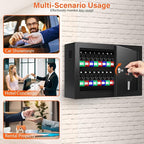 50 Keys Key Cabinet, Anti-Theft Key Lock Box with Key Tags, Adjustable Key Organizer Wall Safe for Car Office House Garage Rental Business