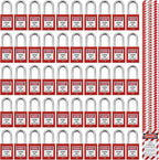 Lockout Tagout Locks, Safety Padlock, Loto Locks Keyed Differently Lock Out Tag Out 50 pcs Safety Padlocks Plastic with 50 Lockout TagOut Tags Red