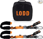 LODD - Motorcycle Tie Down Straps with Swivel Carabiner, Heavy-Duty Buckles, Fur Protection, Reinforced Buckle | 2,400 lbs, 1.5" | Trailer Securing for Dirt Bike, Enduro, Trial, Quad, Trail