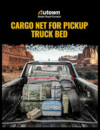 Cargo Net for Pickup Truck Bed - Stretchable 4'x4' to 7'x7', High Elastic Fine Mesh 1''x1'' with 8 Metal Carabiners - Ideal for ATV, SUV, UTV, Truck and Boat Use (Single Layer)