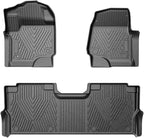 TripleAliners Floor Mats Compatible with Ford 2017-2025 2026 F250/F350/F450 Floor Mats Super Duty Accessories Crew Cab 1st & 2nd Row Floor Liners TPE All Weather Protection Heavy Duty Custom Fit