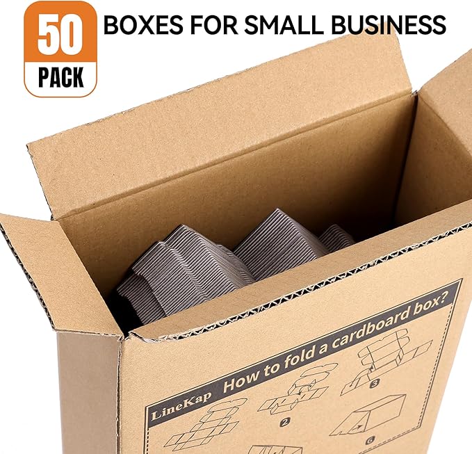 Small Shipping Boxes 3.5x2.2x1.6 Inches, 50-Pack White Corrugated Cardboard Boxes for Mailing, Storing, Gift Packaging