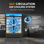 Wilprep Two Door Commercial Refrigerator, 40 cu. ft. Swing Door Merchandiser Refrigerator with Tempered Glass & LED Lighting, ETL Listed Fog Free Beverage Display Refrigerator for Office Bar Store…