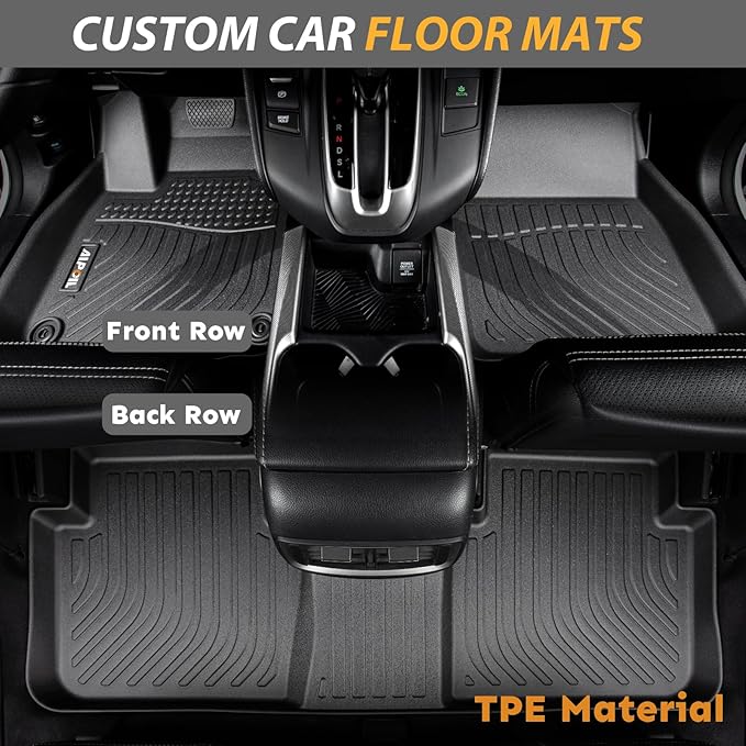 AIPOIL® Floor Mats & Cargo Liner Set for 2022-2025 2026 Genesis GV70 (Not for Electrified) All Weather Protection TPE Anti-Slip Automotive Full Set Custom Car Mats Accessories - Black