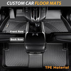AIPOIL® Floor Mats & Cargo Liner Set for 2018-2025 Nissan Leaf All Weather Protection TPE Anti-Slip Automotive Full Set Custom Car Mats Accessories - Black