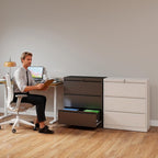 3 Drawer File Cabinet with Lock, Lateral Filing Cabinets,Metal Storage Filing Cabinets for Home Office, Heavy Duty File Cabinet for Letter/Legal/A4/F4 Size Amssebly Required, Black