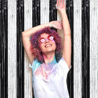 3 Pack 3.3 x 8.2 ft Black and Silver Foil Fringe Backdrop Curtains, Tinsel Streamers Party Decorations, Fringe Backdrop
