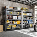 72" H Garage Shelving Units 5-Tier Adjustable Storage Shelves 2500LBS Heavy Duty Metal Shelves Utility Industrial Shelving Rack for Garage Warehouse Pantry Basement,Black (23.6" D×47.2" W×72" H)