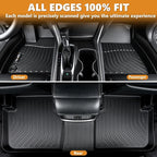AIPOIL® Floor Mats for 2022-2025 2026 Nissan Frontier Crewcab All Weather Protection TPE Anti-Slip Automotive Full Set Custom Car Mats Accessories - Black