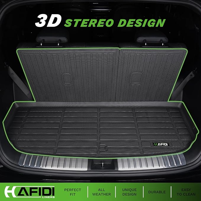 Floor Mats & Cargo Liner for 2020-2025 Ford Explorer 6-Seat with Backrest Mat, All Weather Automotive Floor Liners Custom Fit Full Set Accessories-Black