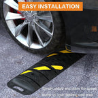OrangeStar 6Ft Portable Rubber Speed Bump, Heavy Duty Speed Hump w/Reflective Yellow Strips for Asphalt Concrete Driveway Gravel(No Screws)