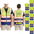 BeautyWill Custom Logo Safety Vest Class 2 High Visibility Reflective Vest for Men - Personalized Logo Team Vest