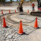 82FT Black Plastic Chain Barrier - 1.5 Inch Link Weatherproof Safety Chain for Crowd Control, Parking Lot, Queue Line, Driveway & Halloween Decor