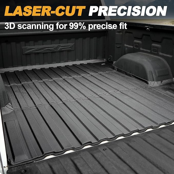 Truck Bed Mat Fit for 2019-2026 Chevy Silverado 1500 & Sierra 1500, 5.8FT All Weather Heavy Duty TPE Rear Bed Liner for 2025 Chevrolet Silverado Accessories (Not Fit for 5.5'/6.8'/8.2' Bed)