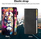 Car Registration and Insurance Holder, Leather Car Glove Box Organizer, Cool Car Accessories for ID, Driver's License Cards & Essential Document,business cards,Men&Women,Watercolor Lion
