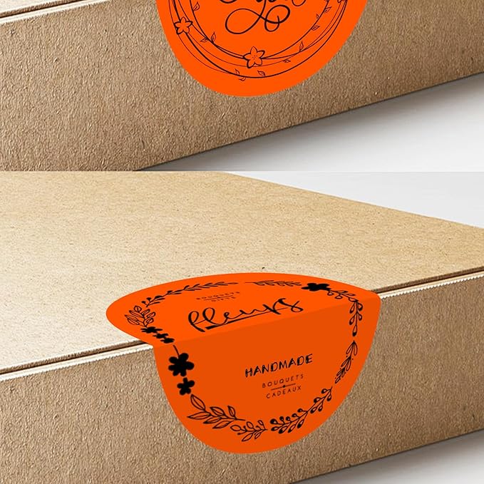 3X3 Inch Round Thermal Labels Circle Color Coding Labels Printable Waterproof 500PCS Round Stickers Adhesive Writable for Office, Garage, DIY Sticker, Barcodes, Name Tag, Fluorescent Orange