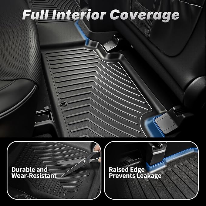 OEDRO Floor Mats Fit for 2010-2017 Chevrolet Equinox/2010-2017 GMC Terrain, All-Weather Car Floor mats TPE Custom Fit Front & 2nd Seat 2 Row Liner Set, Black