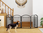 Folding No-Assembly Metal Freestanding Dog Gate with Door Walk Through,32" Height Pet Fence,144" Extra Wide Accordion Puppy Folding Playpen for Doorways,House,Stairs (6 Panels,Black)