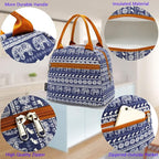 FlowFly Insulated Lunch Cooler Bag - Tote Bag Organizer for Women/Men, Elephant