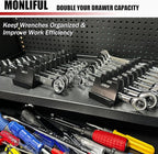 48PCS Magnetic Modular Wrench Organizer Wrench Holder - Wrenchs Tool Organizers for Tool Drawer Storage, Wrenchs Rack with Metric SAE Labels, Tool Storage Set Holder Festival for Mechanics