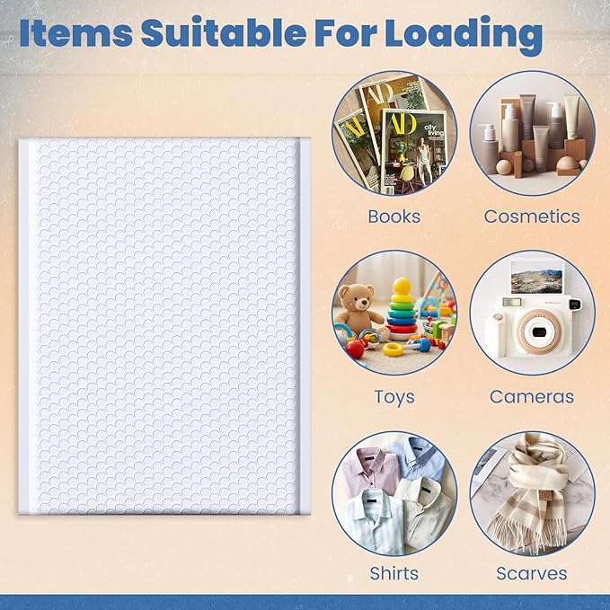 Fuxury Bubble Mailers 10x13 Inch White 500 Pack Bulk Padded Envelopes Thick Mailing Envelopes Bubble Opaque Padded Mailers Shipping Bags for Mailing Book Makeup Small Business