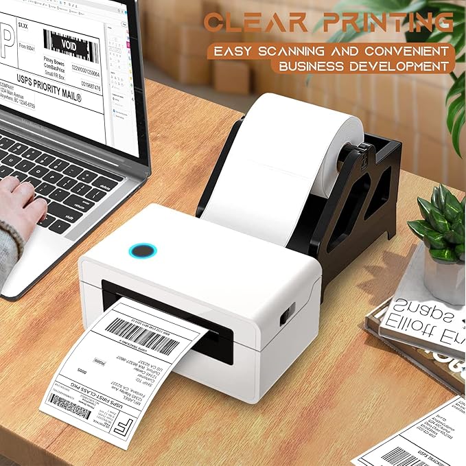 MFLABEL 4x6 Direct Thermal Shipping Labels - 6 Rolls, 220 Labels/Roll, Perforated Postage Paper with Alignment Hole, Compatible with 4XL LabelWriter 1744907 & 1755120, Rollo for USPS, UPS