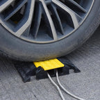 Heavy-Duty Rubber Cable Protector Ramp, Floor Cable Wire Cord Cover Speed Bumps 22000 Lbs Load Capacity, Driveway Hose Cable Ramp Protective Cover for Indoor Outdoor (Small 2-Channel x 4Pcs)