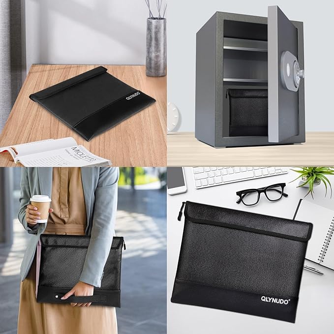 Fireproof Bag for Cash & Documents - A4 (11x13.3") Waterproof Fireproof Document Bag, 4200℉ Resistant, Reflective, Secure Protection for Valuables