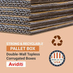 AVIDITI Shipping Gaylord Bottom Large, 48"L x 40"W x 36"H 5-Pack | Gaylord Bottom for Packing, Moving and Storage 48x40x36 484036