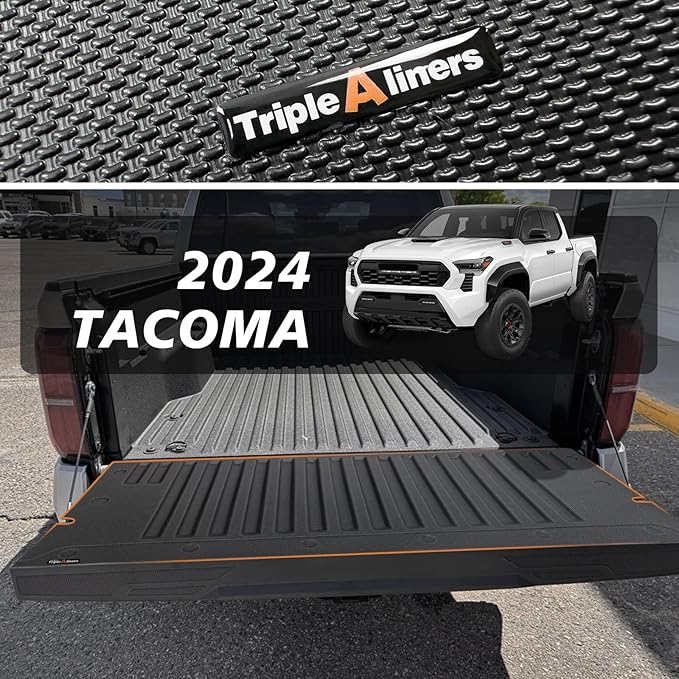 TripleAliners for Tacoma 2024 2025 2026 | Truck Bed Tailgate Mat | Compatible with 2024 2025 2026 Toyota Tacoma Accessories Tailgate Liner Protector Cargo Mat All-Weather Cargo Liner Custom Fit, 1PC