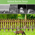 Decorative Garden Fence 17in (H) x 10ft (L), 10 Pack Metal No Dig Garden Fencing Animal Barrier for Dogs & Rabbit, Arched Flower Bed Edging Ornamental with Ground Stake for Yard & Patio, White