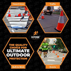 Xpose Safety 18 Inch Orange Traffic Cones with 6" Collar - 48 Pack Multipurpose PVC Plastic Safety Cone for Parking, Soccer, Caution, Kids and Construction - DOT Approved
