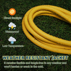 EP 10 Ft Lighted Outdoor Extension Cord - 10/3 SJTW Heavy Duty Yellow Extension Cable with 3 Prong Grounded Plug for Safety, ETL Listed