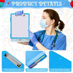 Crtiin 6 Pcs Plastic Clipboard with Storage Colored A4 Nursing Holder Heavy Duty Waterproof Storage Clipboard Folder for Office School Nurses Teacher Essentials (Simple Color)