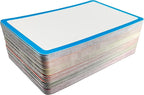 36 Pack Magnetic Dry Erase Labels - Magnetic Blank Cards with Color Borders, Reusable Magnetic Name Tags - Dry Erase Labels for Home, Office, Classroom - 3 x 5 Inches
