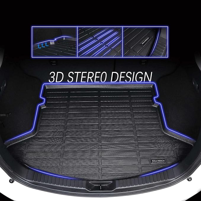 KELCSEECS® Floor Mats & Cargo Liner Custom for 2021-2026 Chevy/Chevrolet Suburban & GMC Yukon XL 8 Seats Bench Seats All Weather Protection TPE Floor Liners Full Set Chevy Suburban Accessories Black