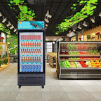 Commercial Beverage Refrigerator Display Fridge,Single Glass Door Merchandiser Drink Cooler with LED Light Adjustable Shelves,ETL and NSF Approval,16.5Cu Ft,68.9''High