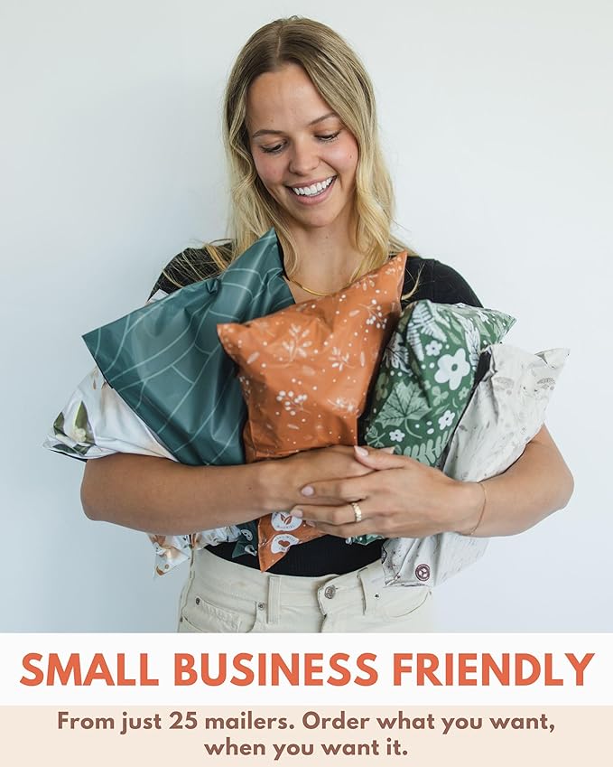 Poly Mailers 6x9-25 Pack Biodegradable Shipping Bags for Stationery and Small Accessories - Impack Self-Seal Waterproof Thick Mailing Envelope for Small Items - Emerald Evergreen
