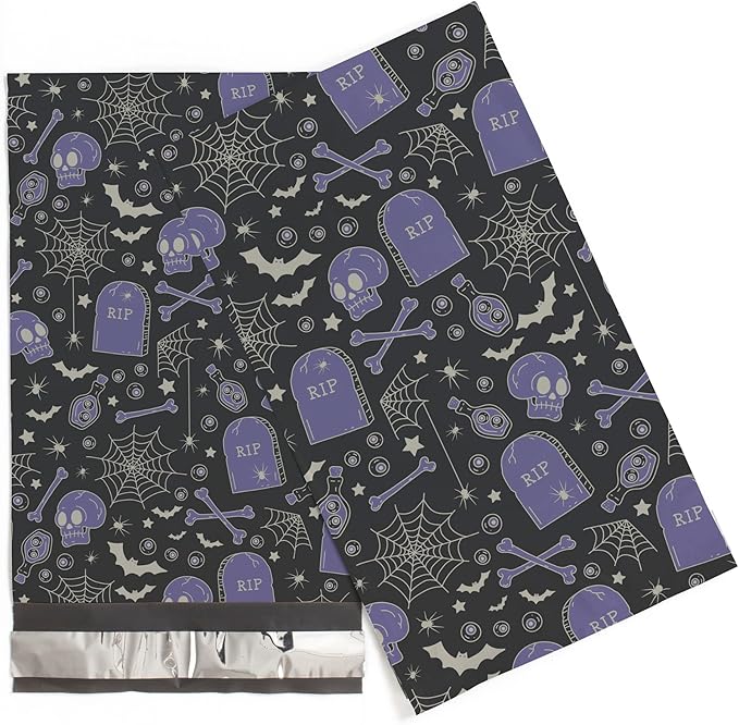 6x9 Poly Mailers – Spooky Halloween – Waterproof, Tear-Resistant Shipping Bags with Adhesive Seal – 200 Pack – Package Mint
