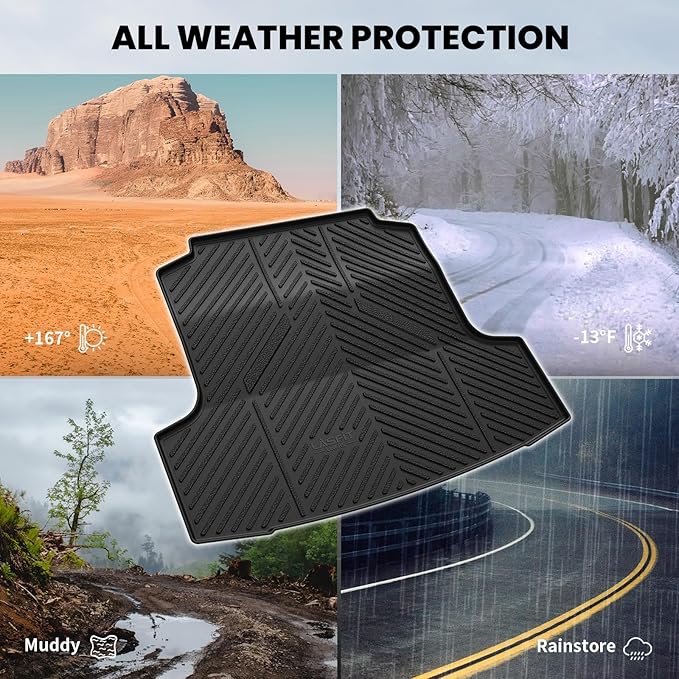 LASFIT Cargo Mat for Nissan Altima 2019-2025, All Weather TPE Custom Fit Easy Clean Durable No-Curling Trunk Mat for Altima 2019 2020 2021 2022 2023 2024 2025 Cargo Liner Cargo Tray, Black